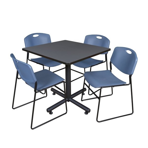 Square Tables > Breakroom Tables > Kobe Square Table & Chair Sets, 36 W, 36 L, 29 H, Grey