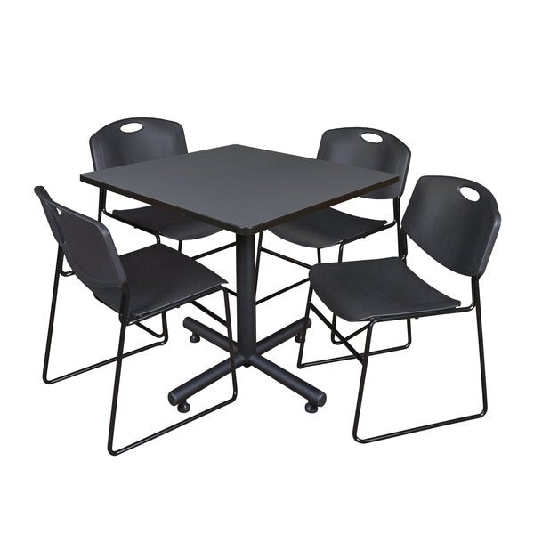 Square Tables > Breakroom Tables > Kobe Square Table & Chair Sets, 36 W, 36 L, 29 H, Grey
