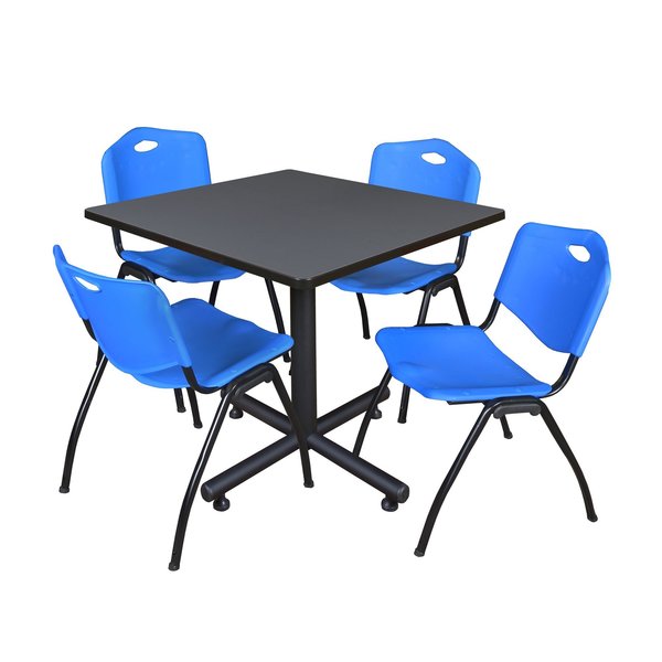 Square Tables > Breakroom Tables > Kobe Square Table & Chair Sets, 36 W, 36 L, 29 H, Grey