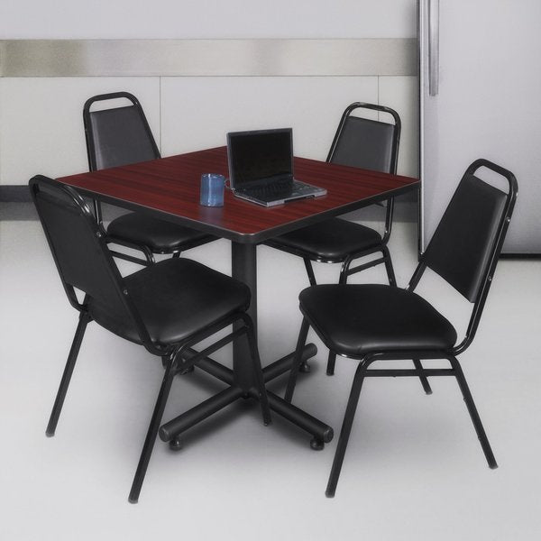 Square Tables > Breakroom Tables > Kobe Square Table & Chair Sets, 36 W, 36 L, 29 H, Mahogany