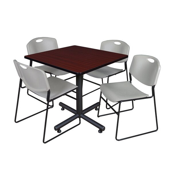 Square Tables > Breakroom Tables > Kobe Square Table & Chair Sets, 36 W, 36 L, 29 H, Mahogany