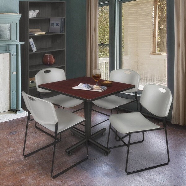 Square Tables > Breakroom Tables > Kobe Square Table & Chair Sets, 36 W, 36 L, 29 H, Mahogany