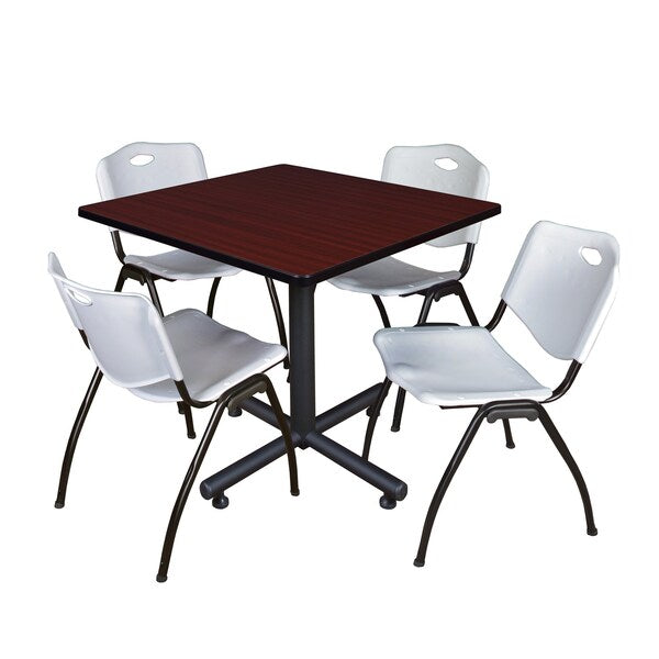 Square Tables > Breakroom Tables > Kobe Square Table & Chair Sets, 36 W, 36 L, 29 H, Mahogany