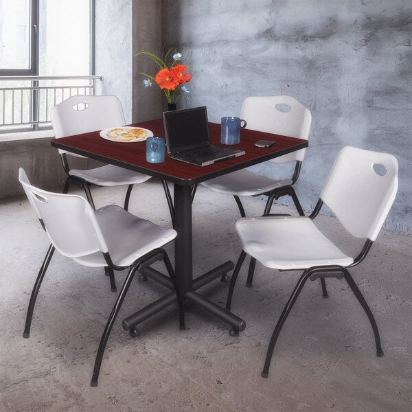 Square Tables > Breakroom Tables > Kobe Square Table & Chair Sets, 36 W, 36 L, 29 H, Mahogany