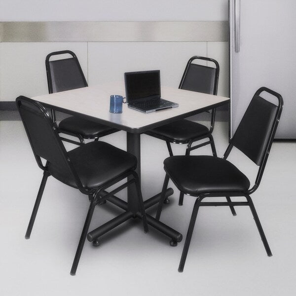 Square Tables > Breakroom Tables > Kobe Square Table & Chair Sets, 36 W, 36 L, 29 H, Maple