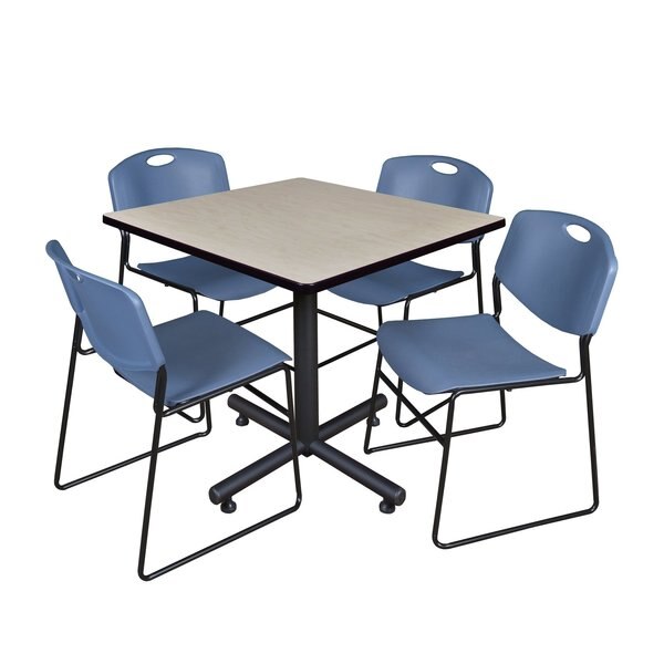 Square Tables > Breakroom Tables > Kobe Square Table & Chair Sets, 36 W, 36 L, 29 H, Maple