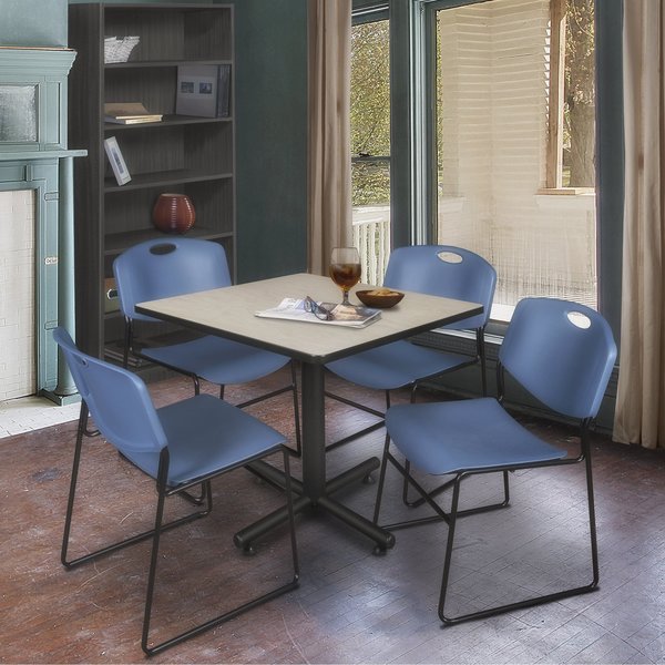 Square Tables > Breakroom Tables > Kobe Square Table & Chair Sets, 36 W, 36 L, 29 H, Maple