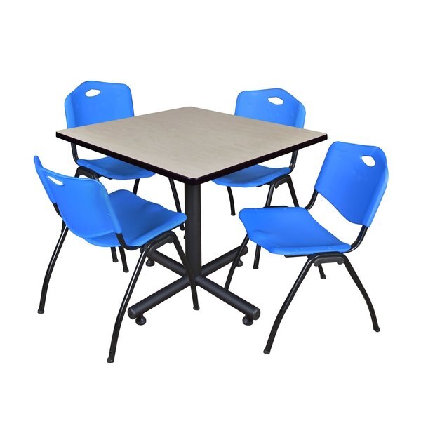 Square Tables > Breakroom Tables > Kobe Square Table & Chair Sets, 36 W, 36 L, 29 H, Maple
