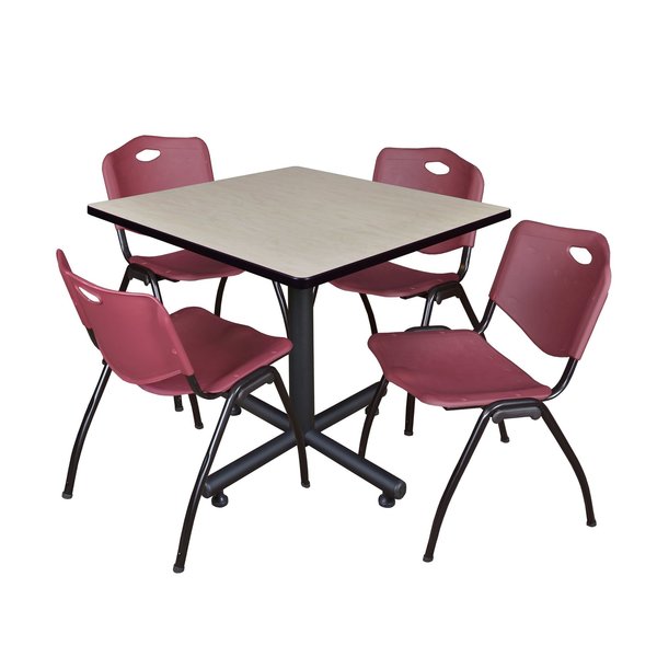 Square Tables > Breakroom Tables > Kobe Square Table & Chair Sets, 36 W, 36 L, 29 H, Maple