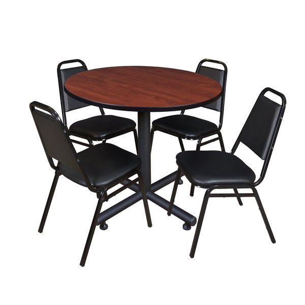 Round Tables > Breakroom Tables > Kobe Round Table & Chair Sets, 36 W, 36 L, 29 H, Cherry