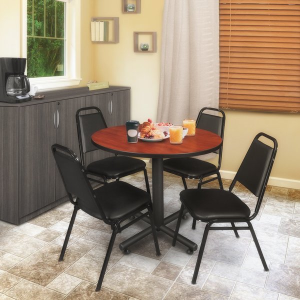 Round Tables > Breakroom Tables > Kobe Round Table & Chair Sets, 36 W, 36 L, 29 H, Cherry