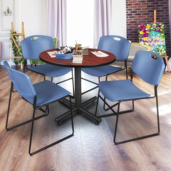 Round Tables > Breakroom Tables > Kobe Round Table & Chair Sets, 36 W, 36 L, 29 H, Cherry