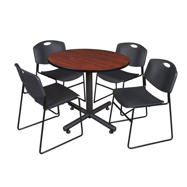 Round Tables > Breakroom Tables > Kobe Round Table & Chair Sets, 36 W, 36 L, 29 H, Cherry