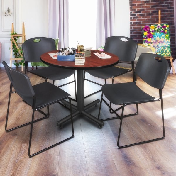 Round Tables > Breakroom Tables > Kobe Round Table & Chair Sets, 36 W, 36 L, 29 H, Cherry