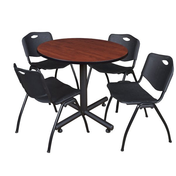 Round Tables > Breakroom Tables > Kobe Round Table & Chair Sets, 36 W, 36 L, 29 H, Cherry