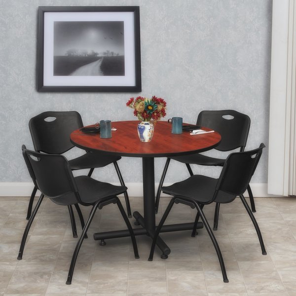 Round Tables > Breakroom Tables > Kobe Round Table & Chair Sets, 36 W, 36 L, 29 H, Cherry