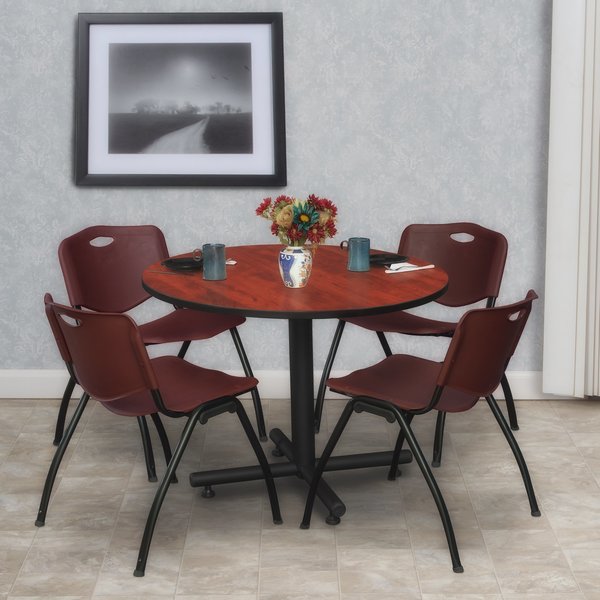 Round Tables > Breakroom Tables > Kobe Round Table & Chair Sets, 36 W, 36 L, 29 H, Cherry