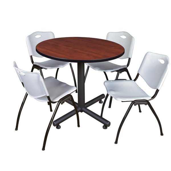 Round Tables > Breakroom Tables > Kobe Round Table & Chair Sets, 36 W, 36 L, 29 H, Cherry