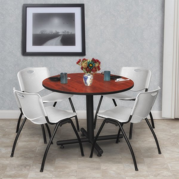 Round Tables > Breakroom Tables > Kobe Round Table & Chair Sets, 36 W, 36 L, 29 H, Cherry