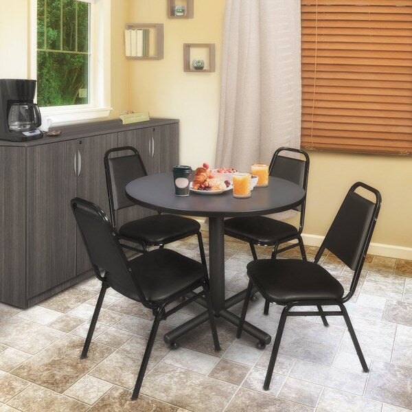 Round Tables > Breakroom Tables > Kobe Round Table & Chair Sets, 36 W, 36 L, 29 H, Grey