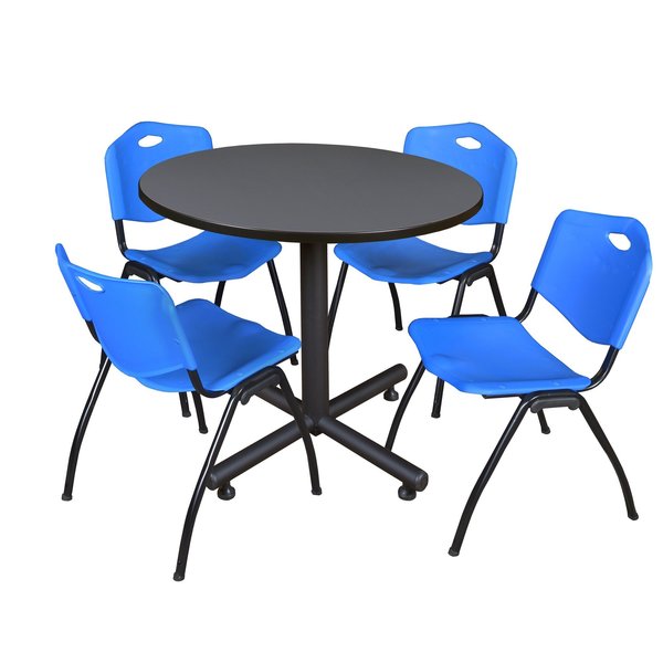 Round Tables > Breakroom Tables > Kobe Round Table & Chair Sets, 36 W, 36 L, 29 H, Grey