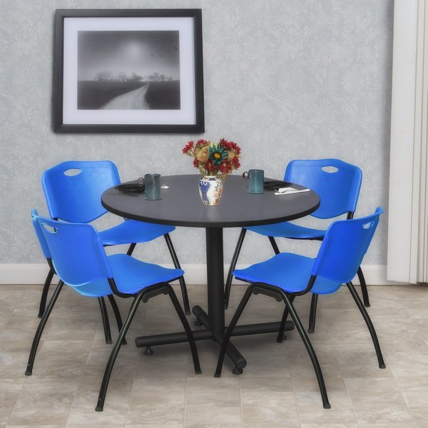 Round Tables > Breakroom Tables > Kobe Round Table & Chair Sets, 36 W, 36 L, 29 H, Grey