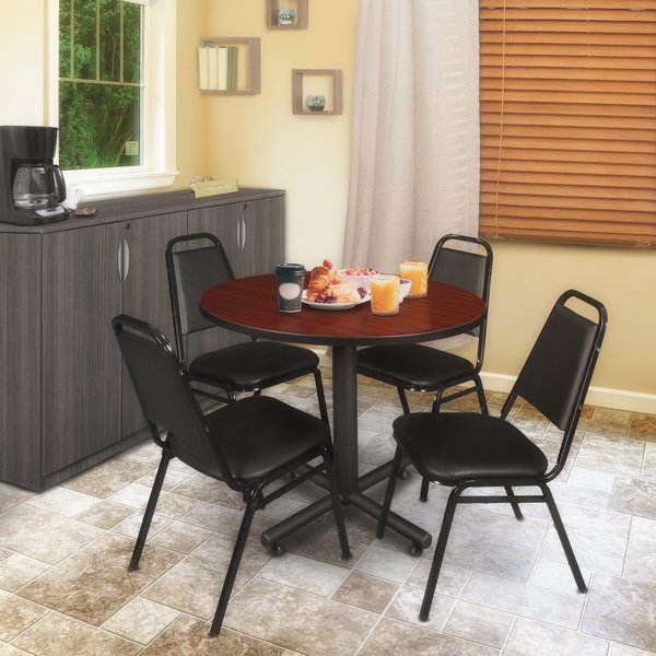 Round Tables > Breakroom Tables > Kobe Round Table & Chair Sets, 36 W, 36 L, 29 H, Mahogany