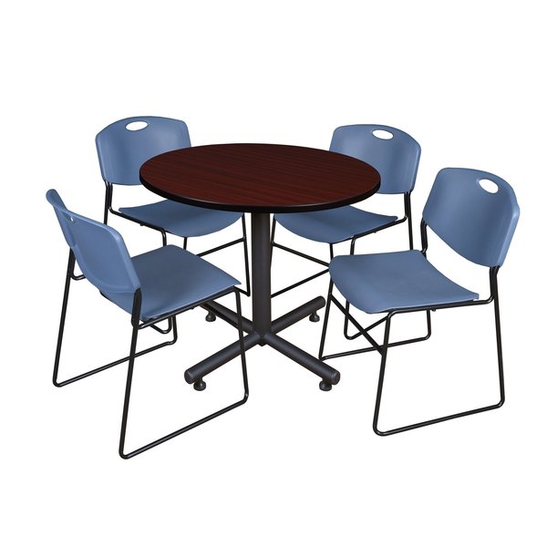 Round Tables > Breakroom Tables > Kobe Round Table & Chair Sets, 36 W, 36 L, 29 H, Mahogany