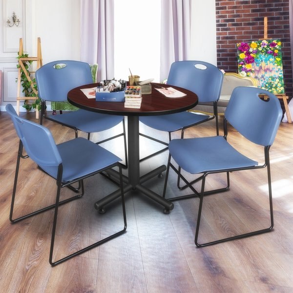 Round Tables > Breakroom Tables > Kobe Round Table & Chair Sets, 36 W, 36 L, 29 H, Mahogany