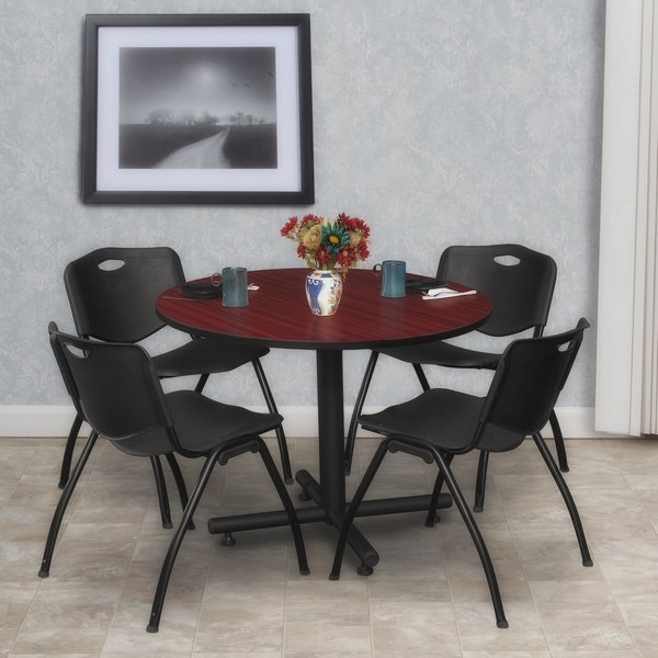 Round Tables > Breakroom Tables > Kobe Round Table & Chair Sets, 36 W, 36 L, 29 H, Mahogany