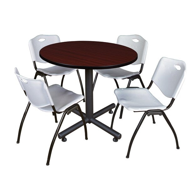 Round Tables > Breakroom Tables > Kobe Round Table & Chair Sets, 36 W, 36 L, 29 H, Mahogany