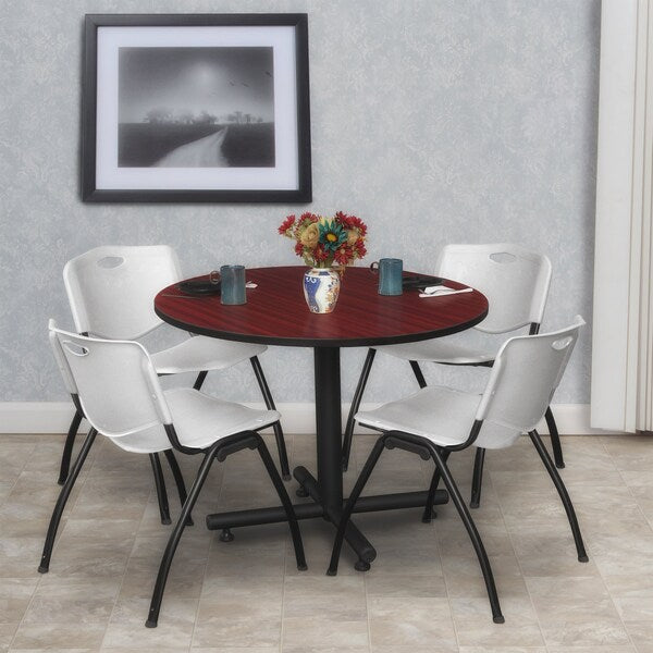 Round Tables > Breakroom Tables > Kobe Round Table & Chair Sets, 36 W, 36 L, 29 H, Mahogany