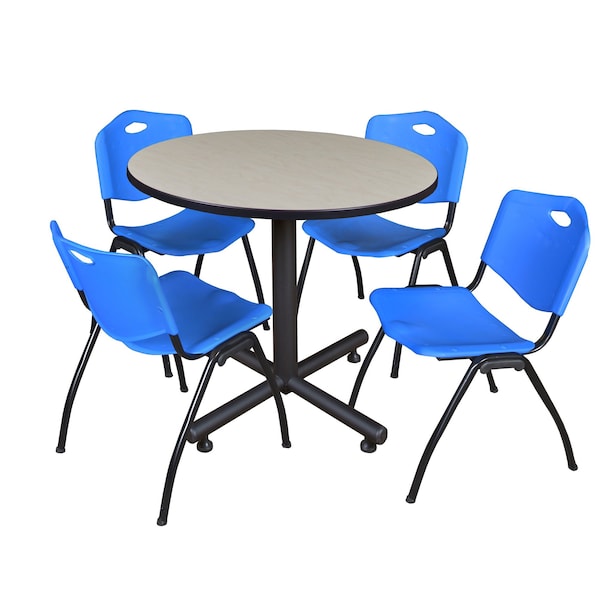 Round Tables > Breakroom Tables > Kobe Round Table & Chair Sets, 36 W, 36 L, 29 H, Maple