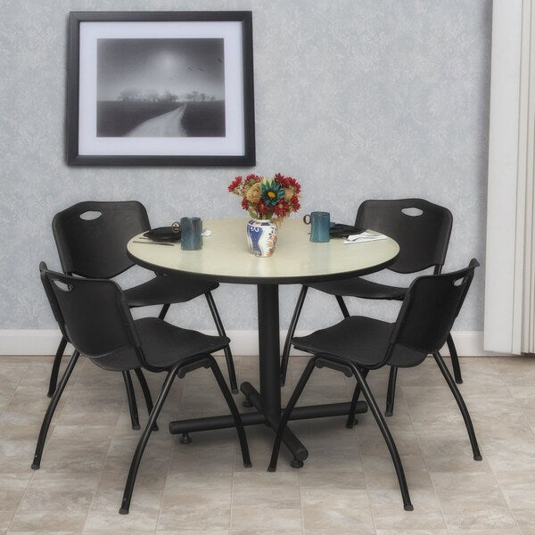 Round Tables > Breakroom Tables > Kobe Round Table & Chair Sets, 36 W, 36 L, 29 H, Maple