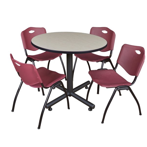 Round Tables > Breakroom Tables > Kobe Round Table & Chair Sets, 36 W, 36 L, 29 H, Maple