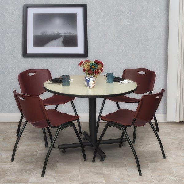 Round Tables > Breakroom Tables > Kobe Round Table & Chair Sets, 36 W, 36 L, 29 H, Maple