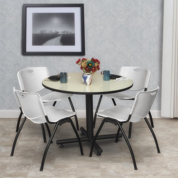 Round Tables > Breakroom Tables > Kobe Round Table & Chair Sets, 36 W, 36 L, 29 H, Maple