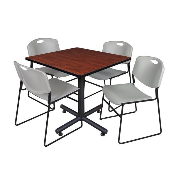 Square Tables > Breakroom Tables > Kobe Square Table & Chair Sets, 42 W, 42 L, 29 H, Cherry