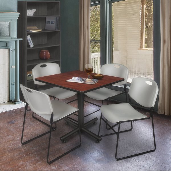 Square Tables > Breakroom Tables > Kobe Square Table & Chair Sets, 42 W, 42 L, 29 H, Cherry