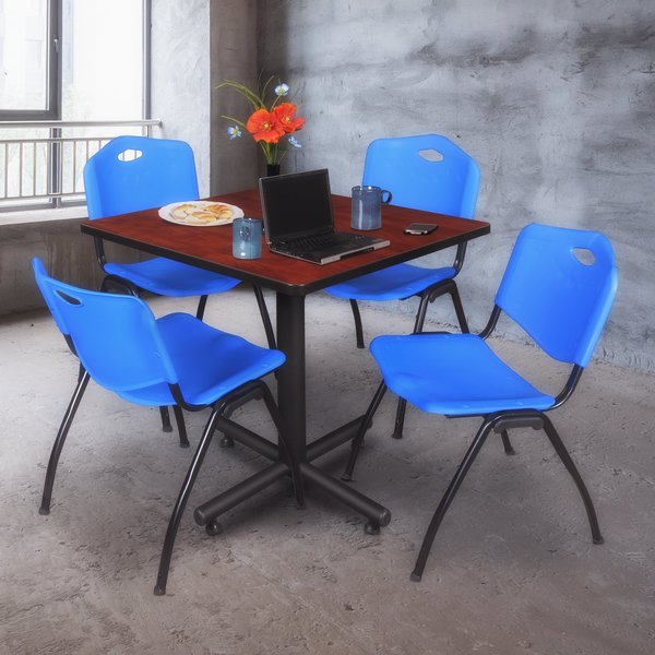 Square Tables > Breakroom Tables > Kobe Square Table & Chair Sets, 42 W, 42 L, 29 H, Cherry