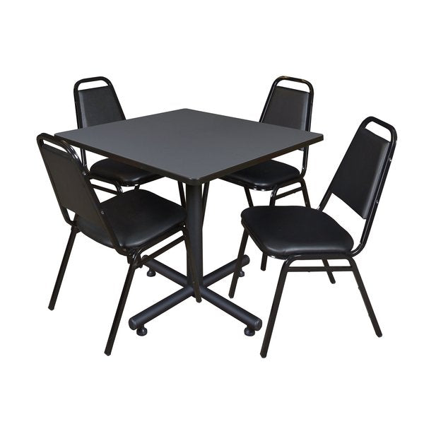 Square Tables > Breakroom Tables > Kobe Square Table & Chair Sets, 42 W, 42 L, 29 H, Grey