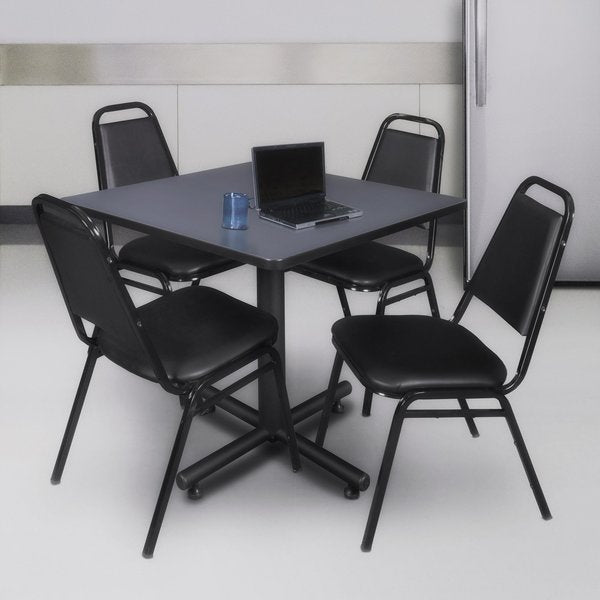 Square Tables > Breakroom Tables > Kobe Square Table & Chair Sets, 42 W, 42 L, 29 H, Grey
