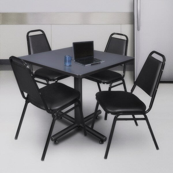 Square Tables > Breakroom Tables > Kobe Square & Round Tables, 42 W, 42 L, 29 H, Wood|Metal Top