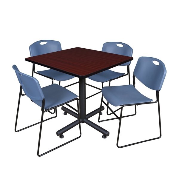 Square Tables > Breakroom Tables > Kobe Square Table & Chair Sets, 42 W, 42 L, 29 H, Mahogany