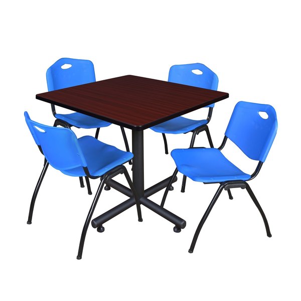 Square Tables > Breakroom Tables > Kobe Square Table & Chair Sets, 42 W, 42 L, 29 H, Mahogany
