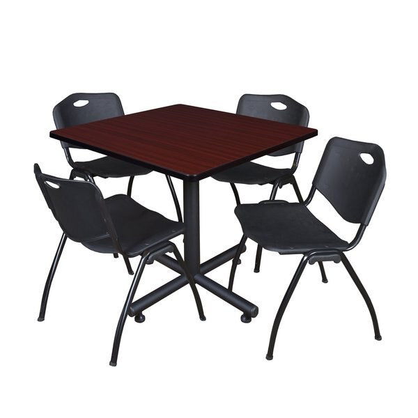 Square Tables > Breakroom Tables > Kobe Square Table & Chair Sets, 42 W, 42 L, 29 H, Mahogany