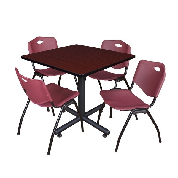 Square Tables > Breakroom Tables > Kobe Square Table & Chair Sets, 42 W, 42 L, 29 H, Mahogany