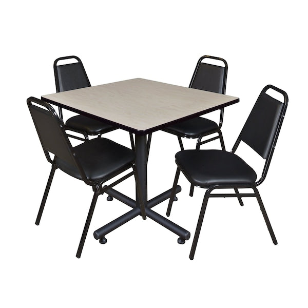 Square Tables > Breakroom Tables > Kobe Square Table & Chair Sets, 42 W, 42 L, 29 H, Maple