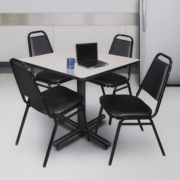 Square Tables > Breakroom Tables > Kobe Square Table & Chair Sets, 42 W, 42 L, 29 H, Maple
