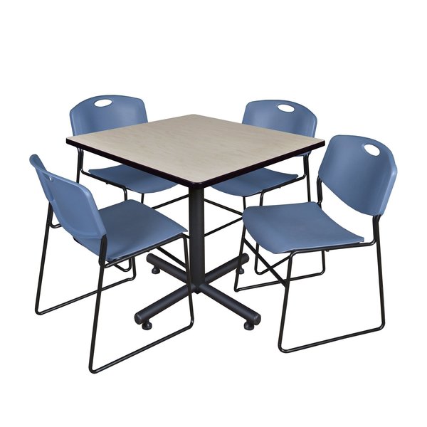 Square Tables > Breakroom Tables > Kobe Square Table & Chair Sets, 42 W, 42 L, 29 H, Maple